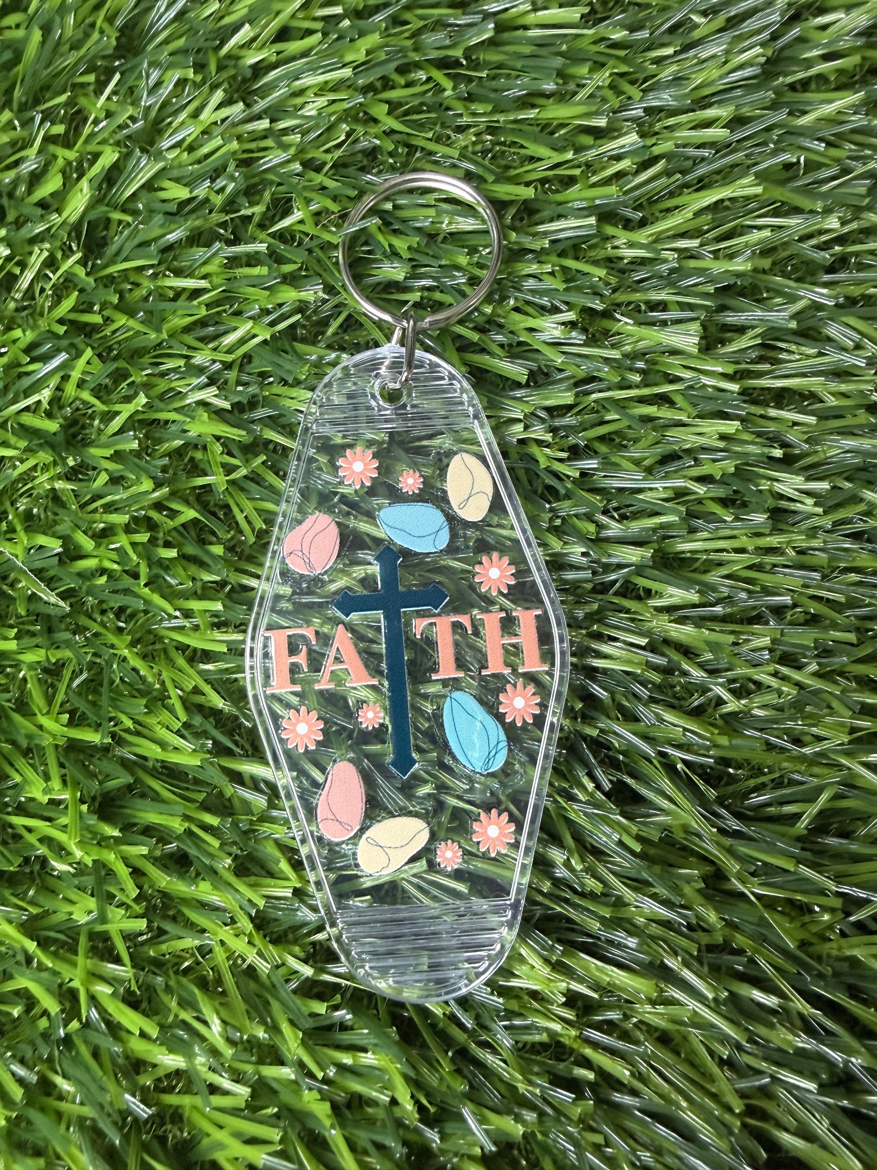 #380- Faith & Designs Collection Motel Keychains