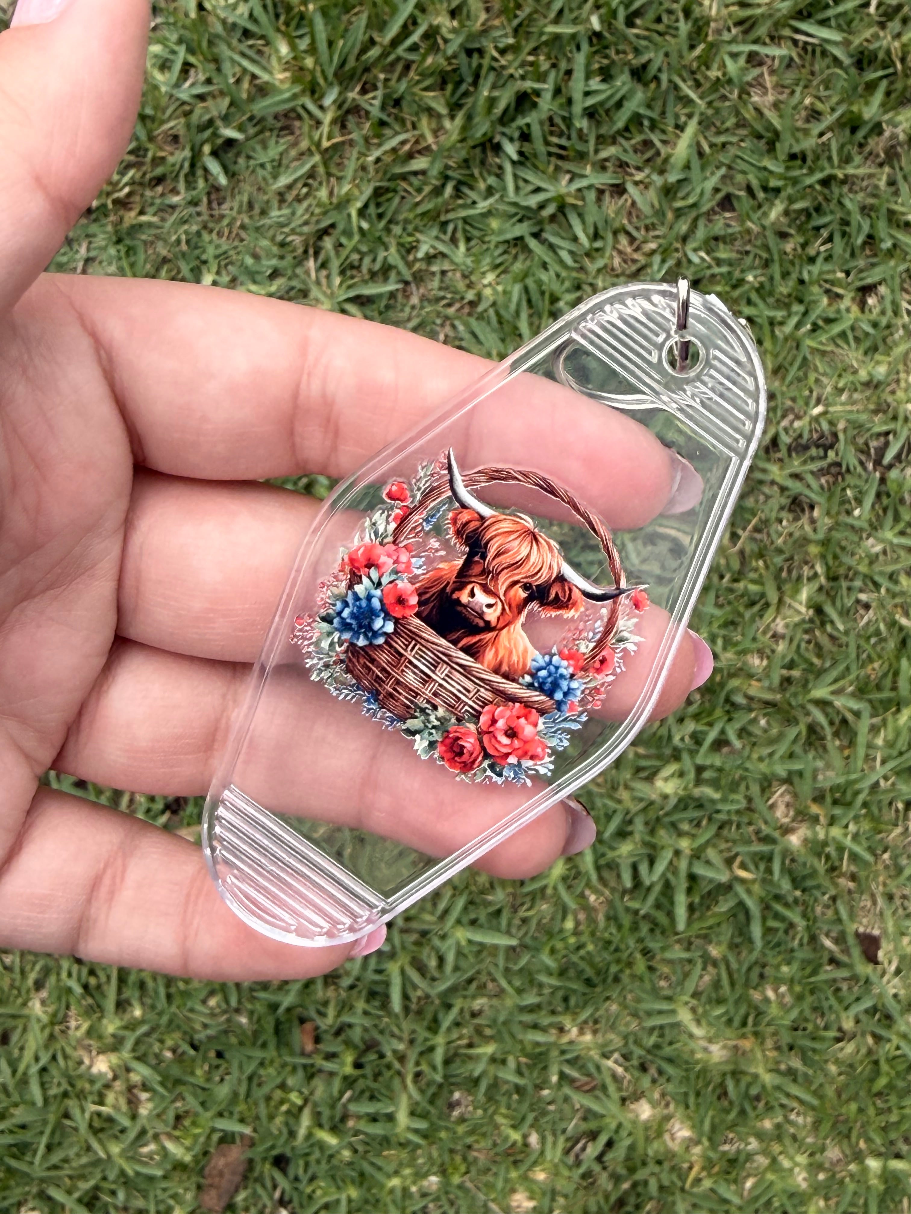 #27- Cow Collection Motel Keychains