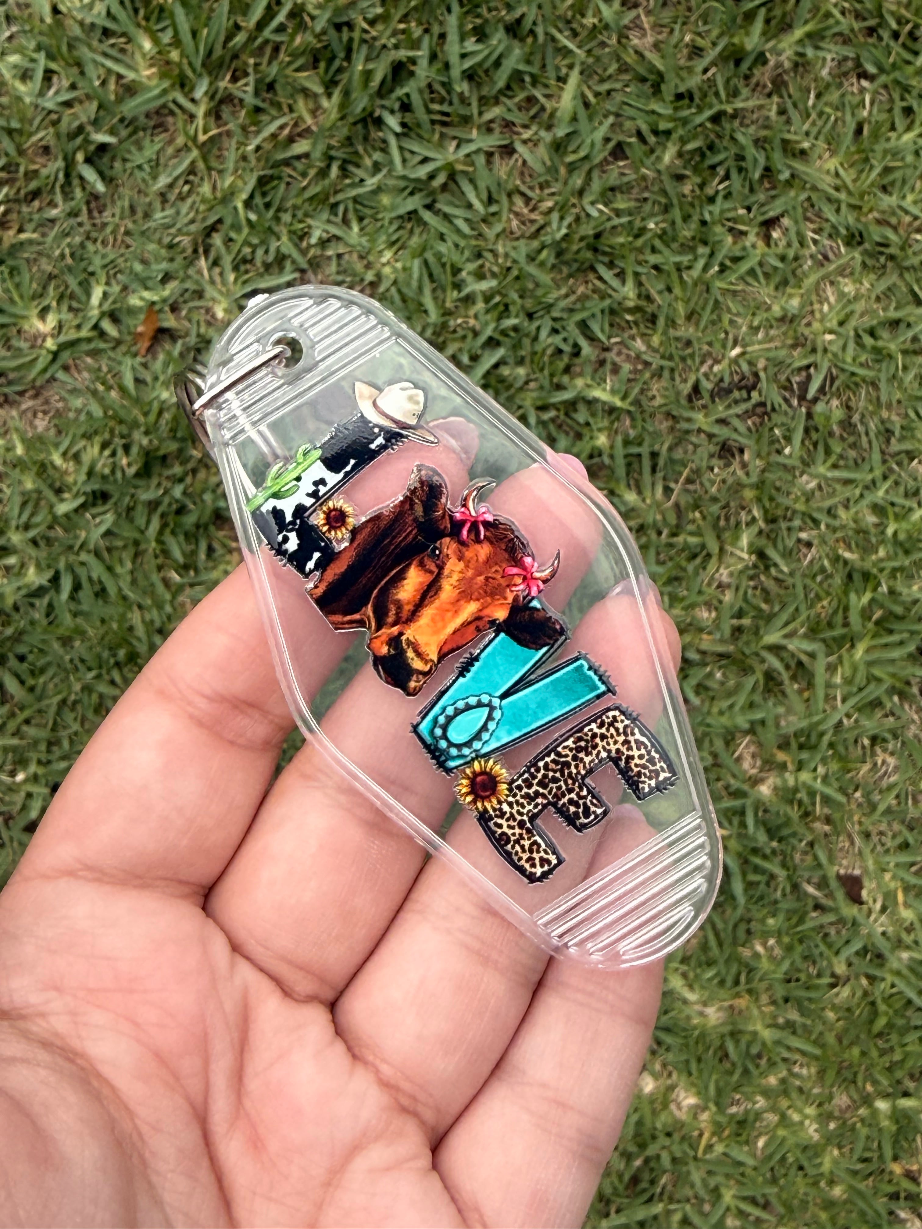#29- Cow Collection Motel Keychains