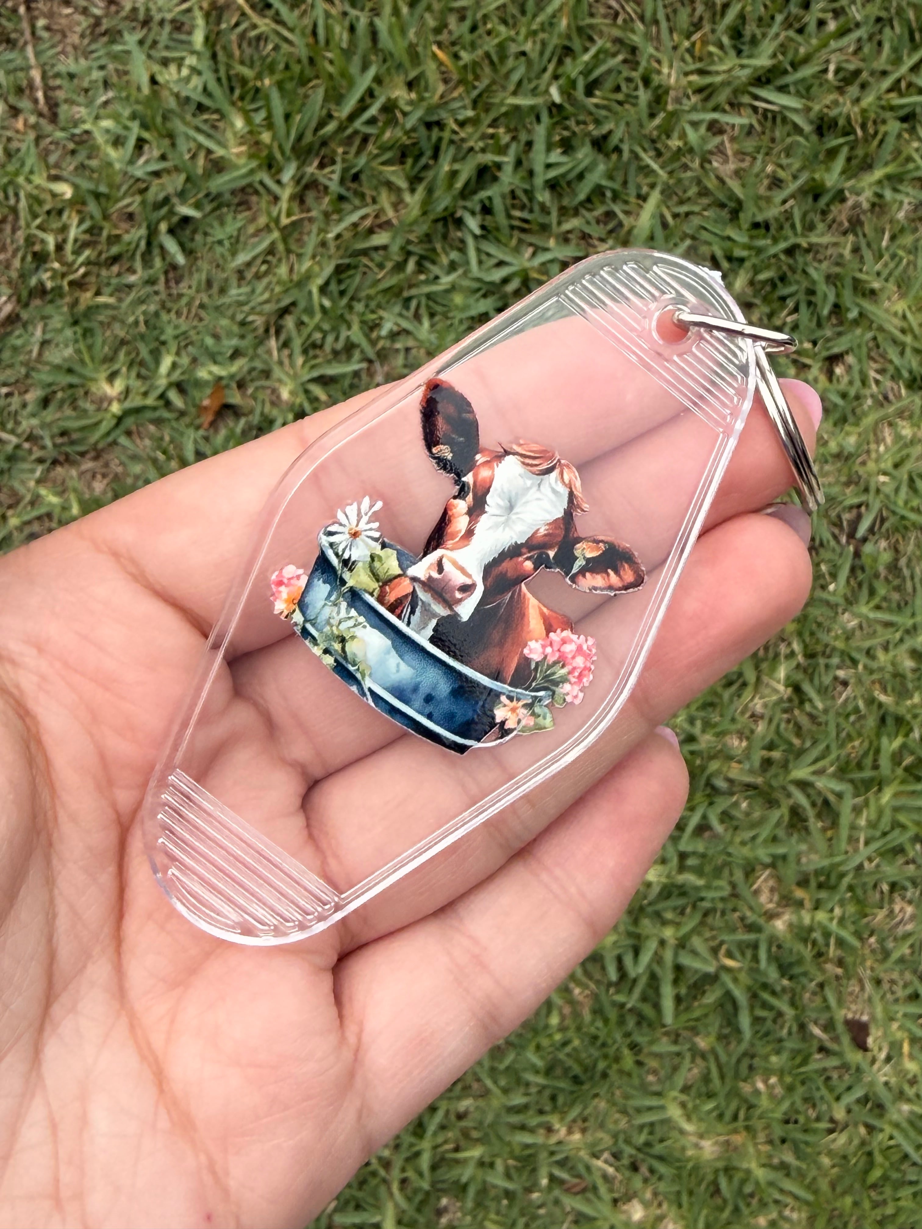 #38- Cow Collection Motel Keychains