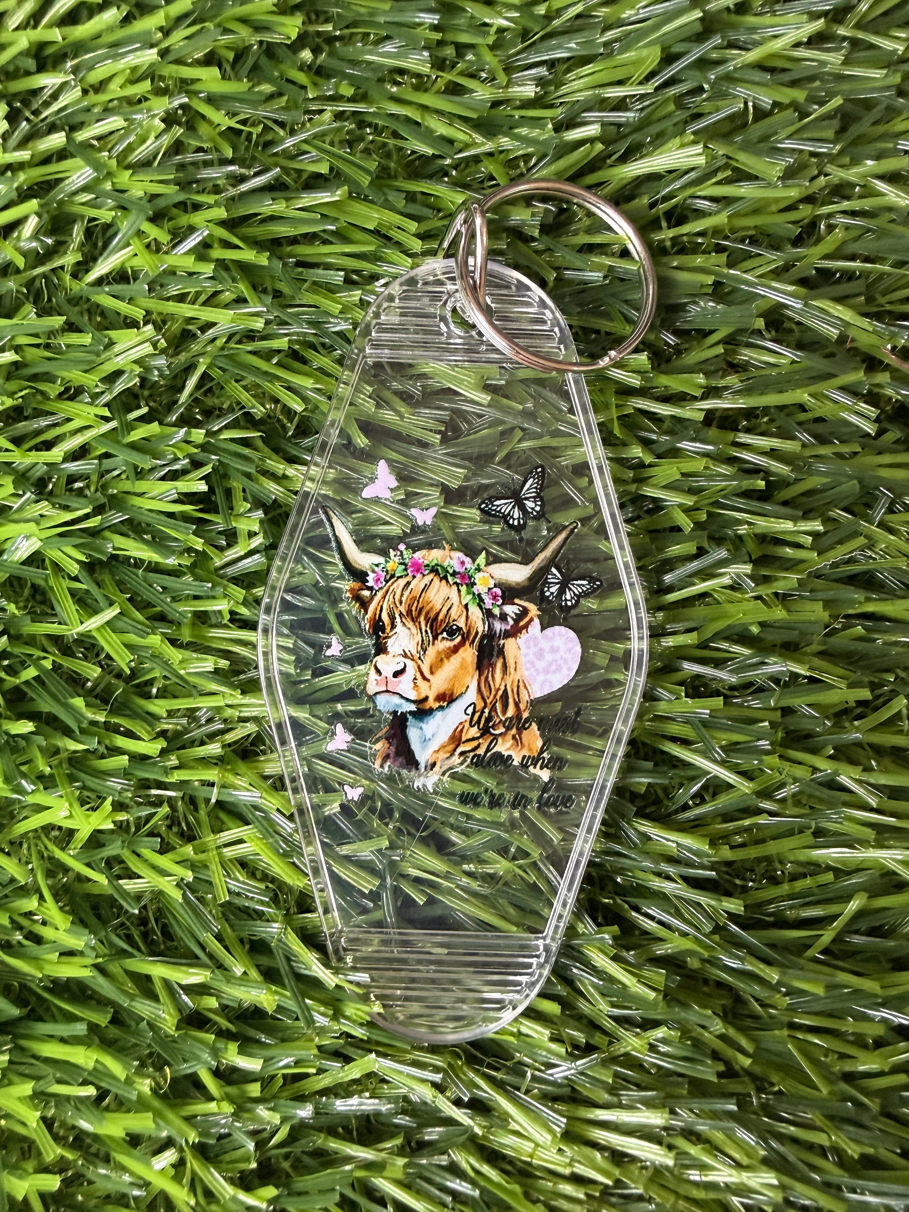 #298- Cow Collection Motel Keychains