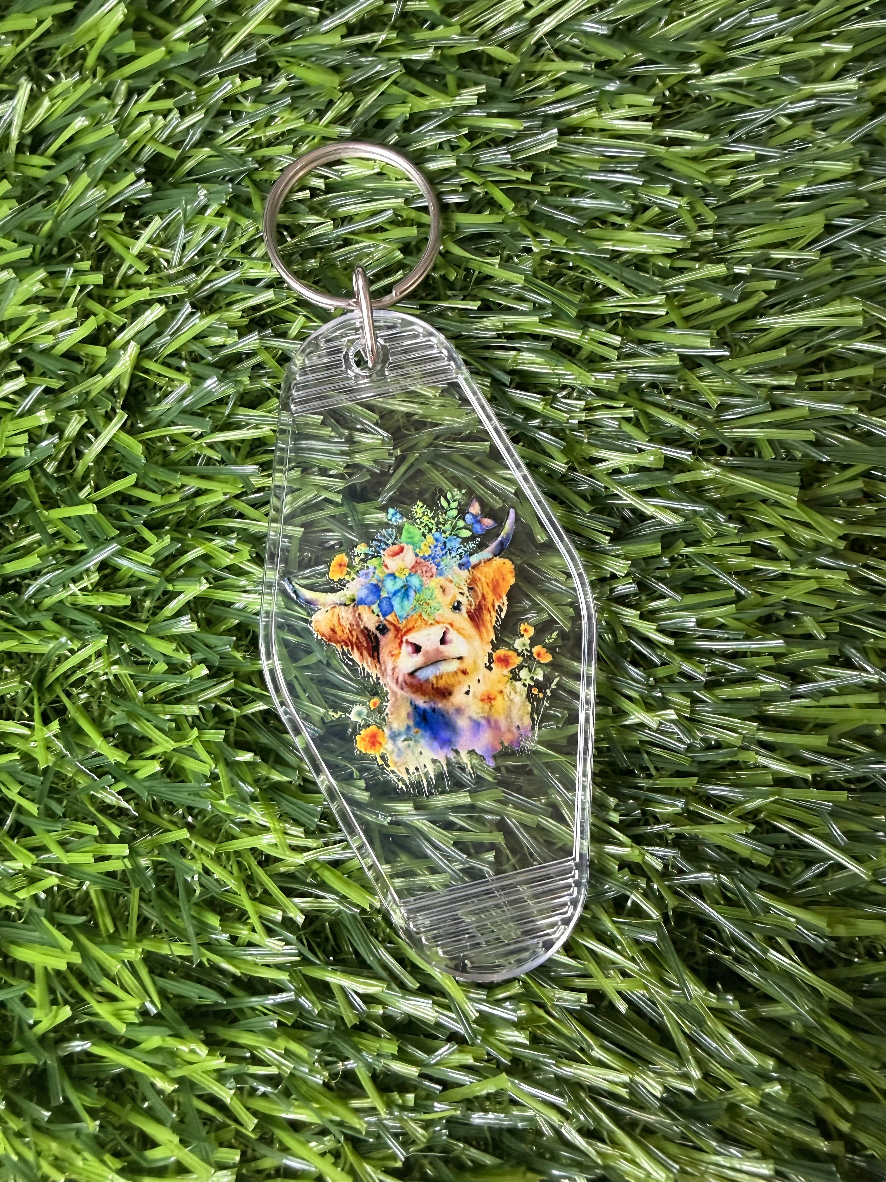 #315- Cow Collection Motel Keychains