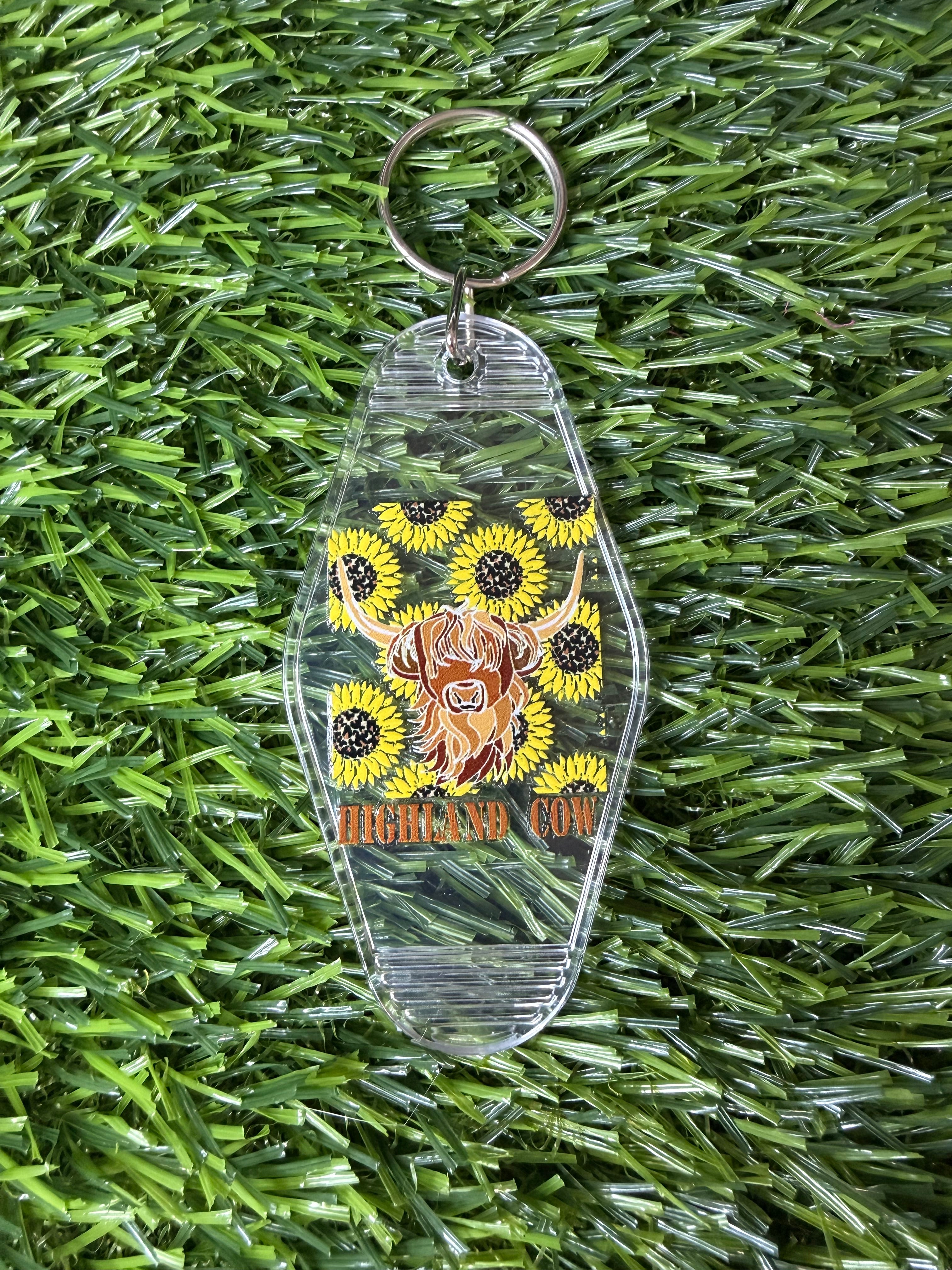 #309- Cow Collection Motel Keychains