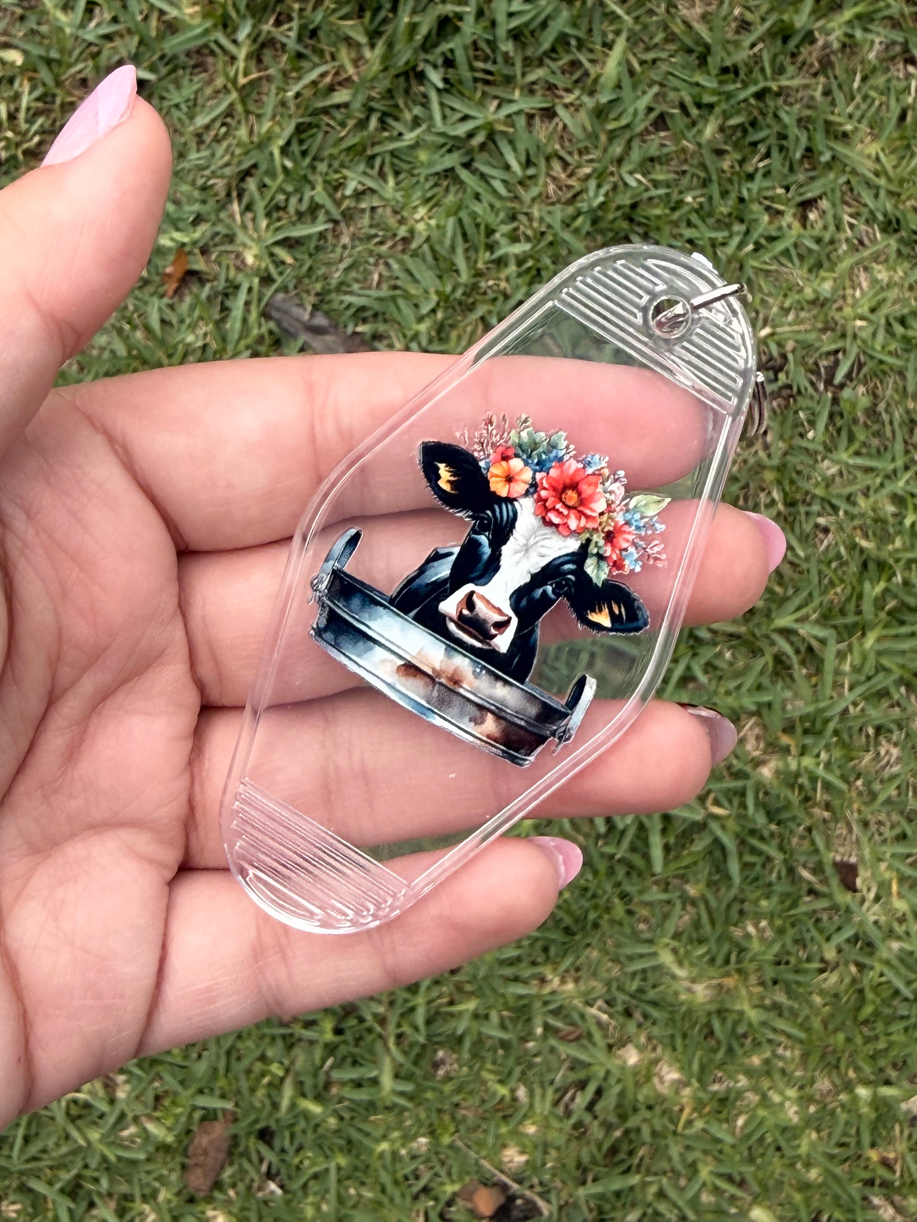 #36- Cow Collection Motel Keychains