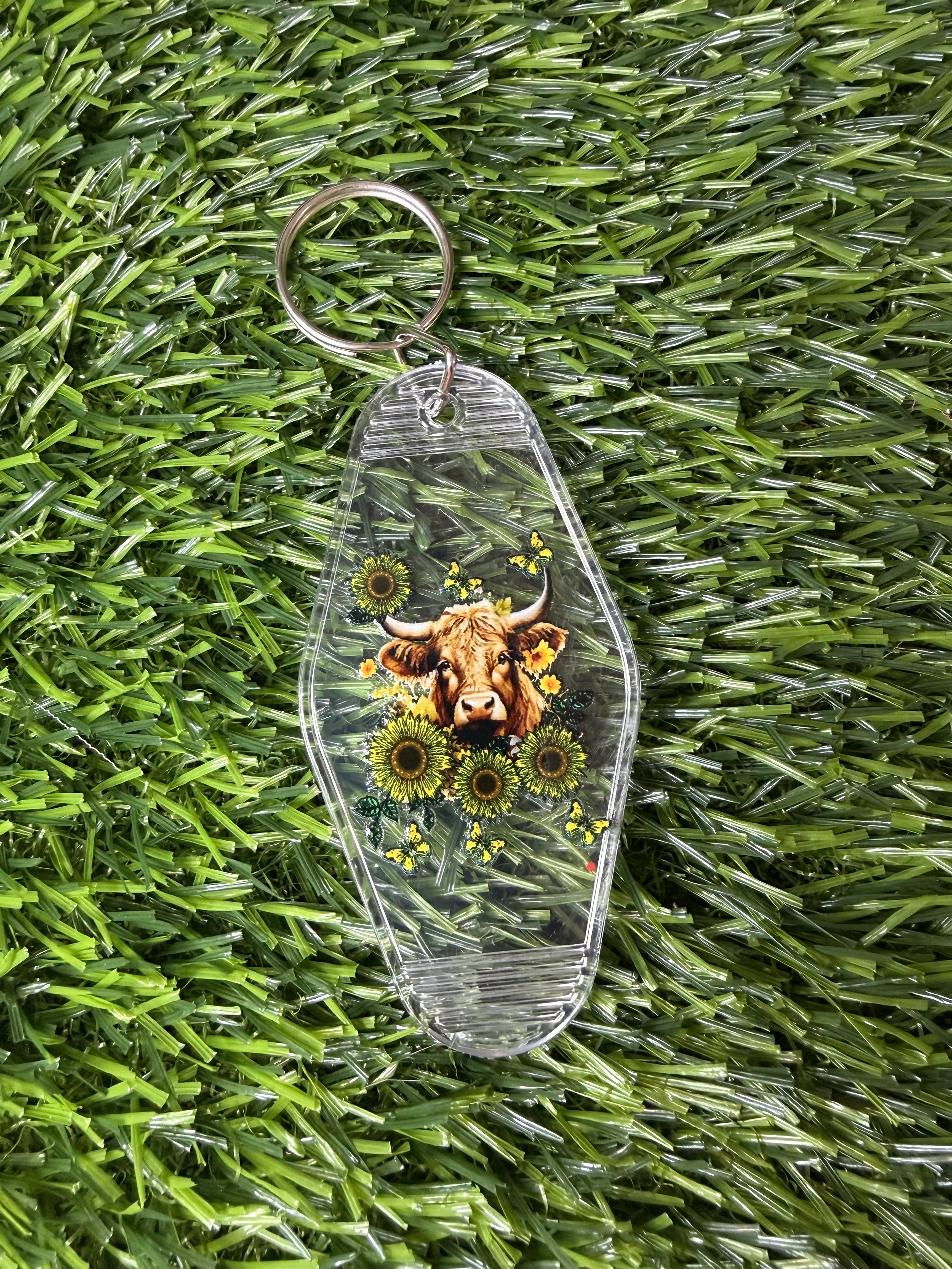 #312- Cow Collection Motel Keychains
